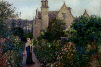 Marie Spartali Stillman : The Long Walk At Kelmscott Manor